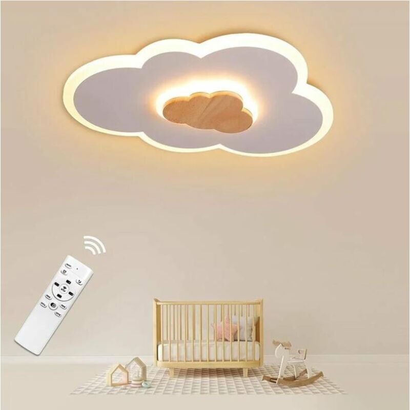 Plafonnier, 20W 40cm Cloud led Télécommande Dimmable 3000K - 6000K Moderne Blanc Chambre d'enfant Chambre