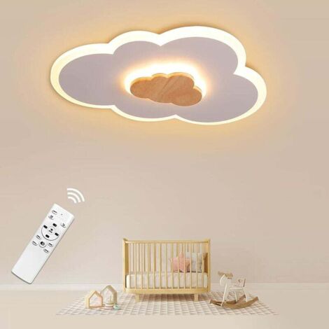 Plafonnier, 20W 40cm Cloud LED Télécommande Dimmable 3000K - 6000K Moderne Blanc Chambre d'enfant Chambre