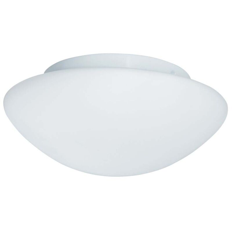 Bathroom Flush - Plafonnier de salle de bain à 1 lumière rond blanc avec verre opale IP44, E27 - Searchlight