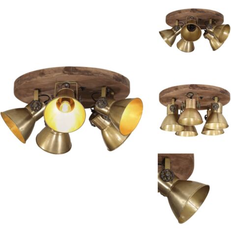 Plafonnier 25 W laiton antique 50x50x25 cm E27 - Luminaire Suspendu - Lampadaire - Éclairage Intérieur - Plafond - Design Industriel