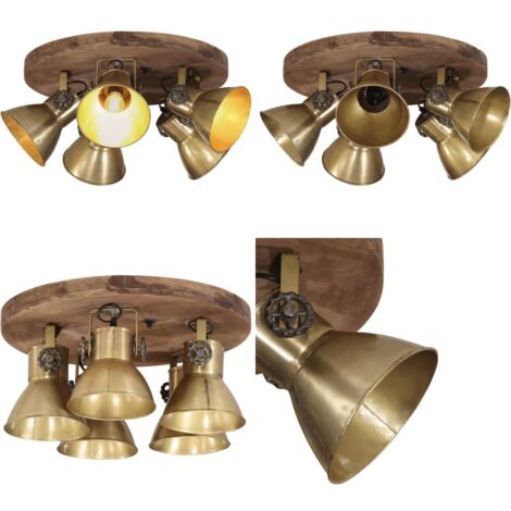 Plafonnier 25 W laiton antique 50x50x25 cm E27 - Luminaire Suspendu - Lampadaire - Éclairage Intérieur - Plafond - Design Industriel - Home & Living