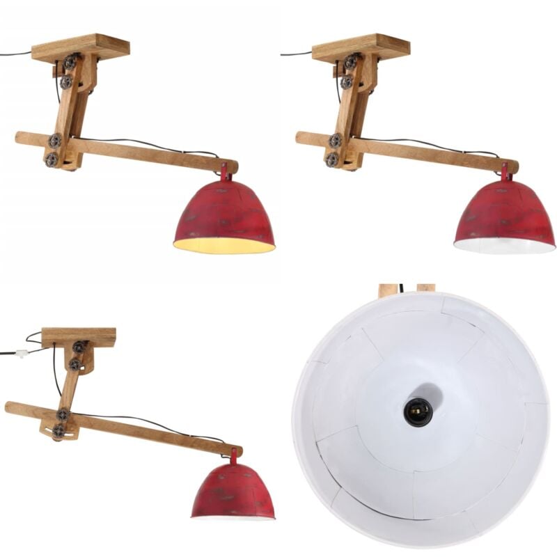 Plafonnier 25 W rouge délavé 105x30x65-108cm E27 - Luminaire Suspendu - Lampadaire - Applique Murale - Éclairage Intérieur - Décoration Intérieure