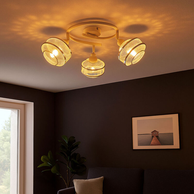 Plafonnier Spot Lampe Luminaire Rondell Luminaire Treillis Métallique Éclairage Salon