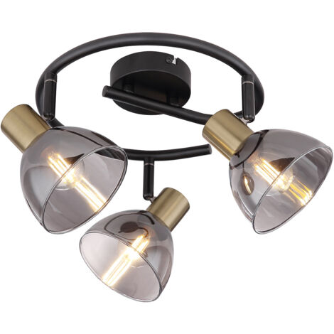 Plafonnier 3 lumières Jay noir avec de l'or - 54305-3