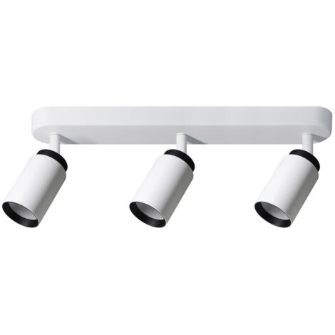 Plafonnier 3 spots orientables IP20 GU10 230V MALGA 3 DUO blanc-noir EDO Solutions