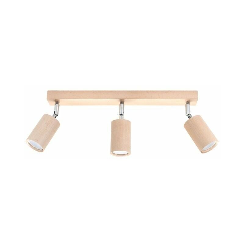 Plafonnier 3 Spots Orientables pour Ampoule GU10 - Bois Silumen
