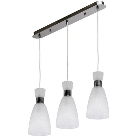 Plafonnier 3 Têtes Métal "Viyel" 40cm Blanc