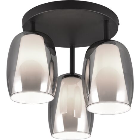 Plafonnier 3xe14 verre fume metal noir mat - trio select - barret 88830877 88830877 88830877 88830877 88830877
