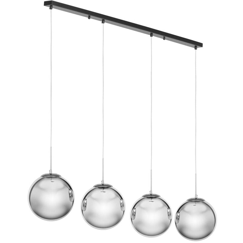 Uniprodo - Plafonnier - 4 ampoules - verre fumé Lampe de plafond Éclairage de plafond