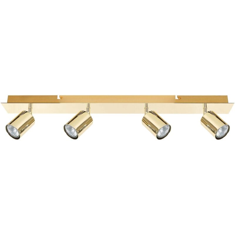 Beliani - Lampe Suspension Plafonnier en Métal Or Brillant avec 4 Points Lumineux Ajustables GU10 40W pour Éclairage de Salon ou Salle de Bain Moderne
