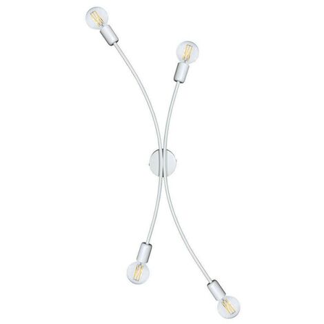 Plafonnier 4 lumières cadre peint blanc 97x19xh32 cm