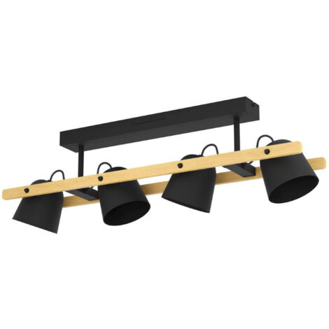 Plafonnier 4 lumières Hornwood-Z noir - 900882