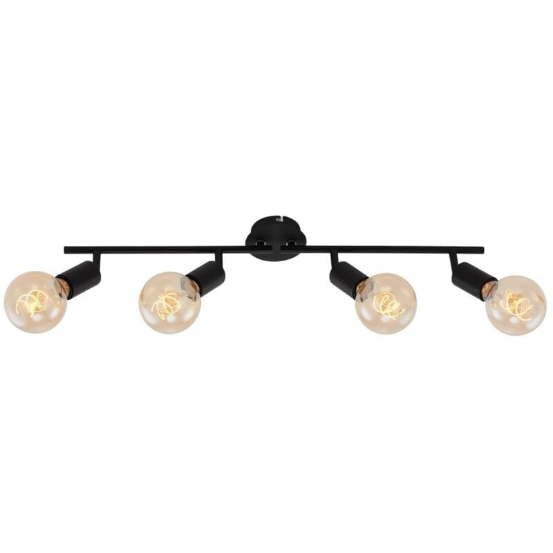 Plafonnier Spot Briloner leuchten pearl, 60 w, IP20, noir, métal, excl. 4x E27, intensité lumineuse variable, 69,5 x 10 x 10,5 cm