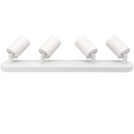 Plafonnier 4 Spots Orientables Alu Blanc pour Ampoule GU10 - SILUMEN