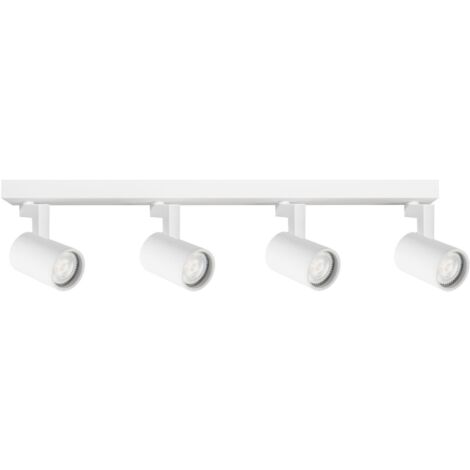 Plafonnier 4 spots orientables blanc GU10 10W Polux