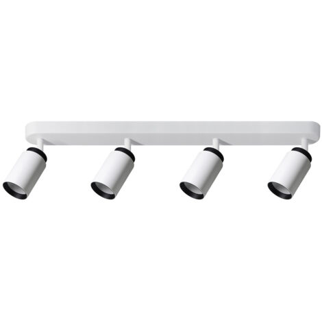 Plafonnier 4 spots orientables IP20 GU10 230V MALGA 4 DUO blanc-noir EDO Solutions