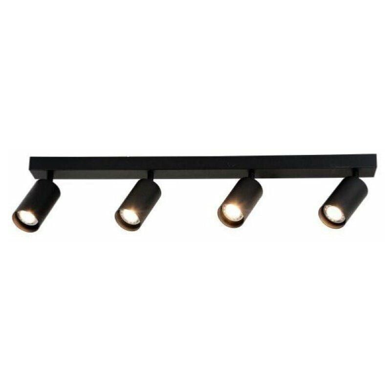 Plafonnier 4 Spots Orientables Noir pour Ampoule GU10 - SILAMP