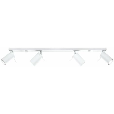 Plafonnier 4 Spots Orientables pour Ampoule GU10 - Blanc - SILUMEN