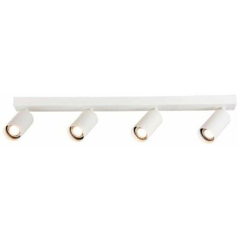 Plafonnier 4 Spots Orientables pour Ampoule GU10 - Blanc - SILUMEN
