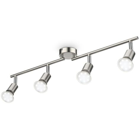 Plafonnier LED 4 spots GU10 spots plafond salon salle à manger métal spots orientables