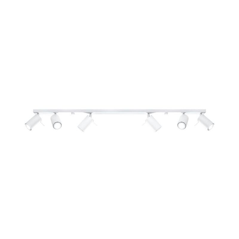 Plafonnier 6 Spots Orientables pour Ampoule GU10 - Blanc Silumen