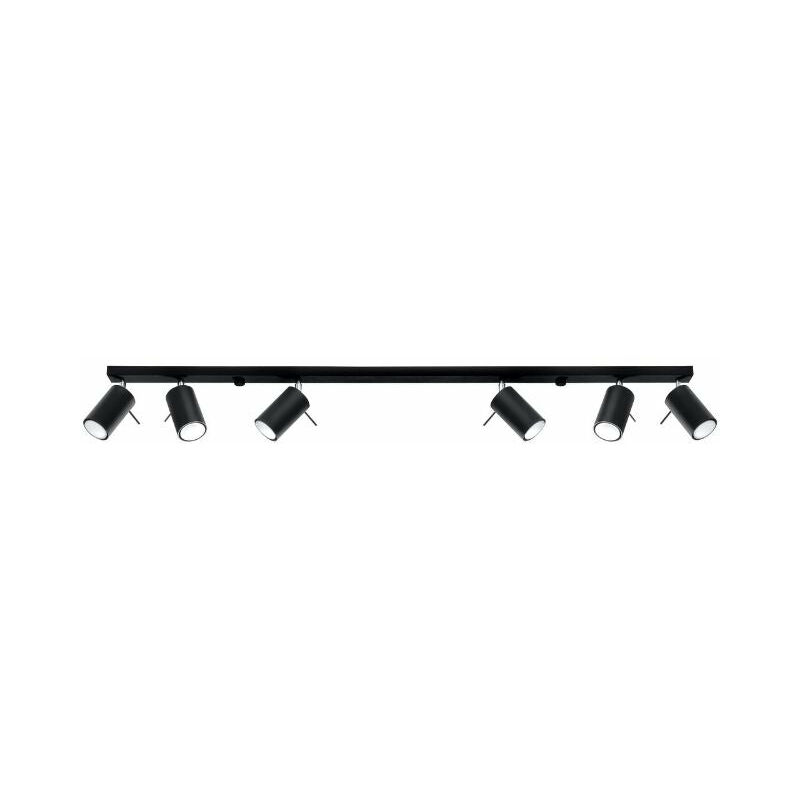 Plafonnier 6 Spots Orientables pour Ampoule GU10 - Noir Silumen