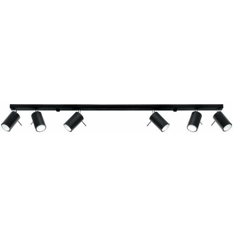 Plafonnier 6 Spots Orientables pour Ampoule GU10 - Noir - SILUMEN