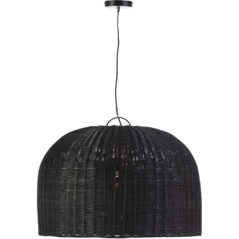 Plafonnier 65x65x46/200 Rotin Noir