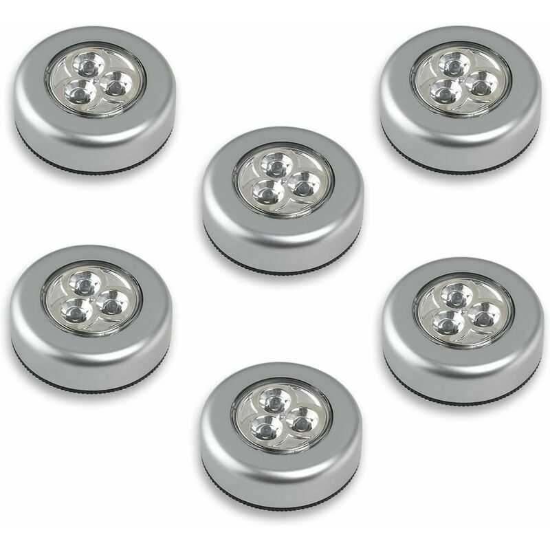 Lling - Plafonnier 6pcs Led Éclairage Tactile À Piles Cliquez Sur La Lampe De Lumière De Poussée (lumière Blanche)