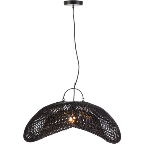 Plafonnier 70x60x35/200 Rotin Noir
