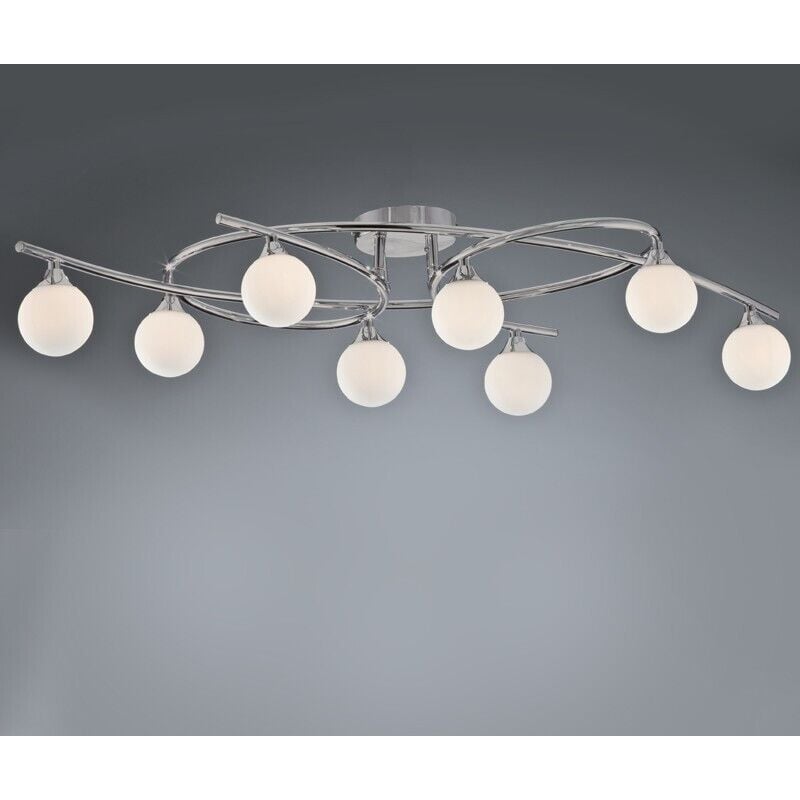 Cristalrecord - Plafonnier 8 lumières lotto nickel satin 001-2195-8-053