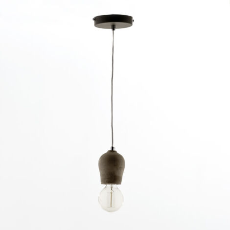 Plafonnier 8X10 Gris Ciment Avec Ampoule