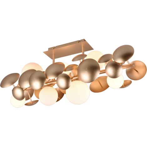 Plafonnier 8xg9 max 10w metal dore verre blanc - trio select - bubble 88830846 88830846 88830846 88830846 88830846