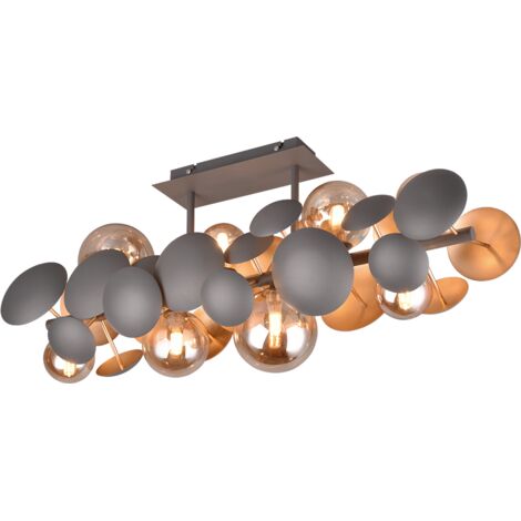 Plafonnier 8xg9 metal anthracite verre ambre max 10w - trio select - bubble 88830855 88830855 88830855 88830855 88830855