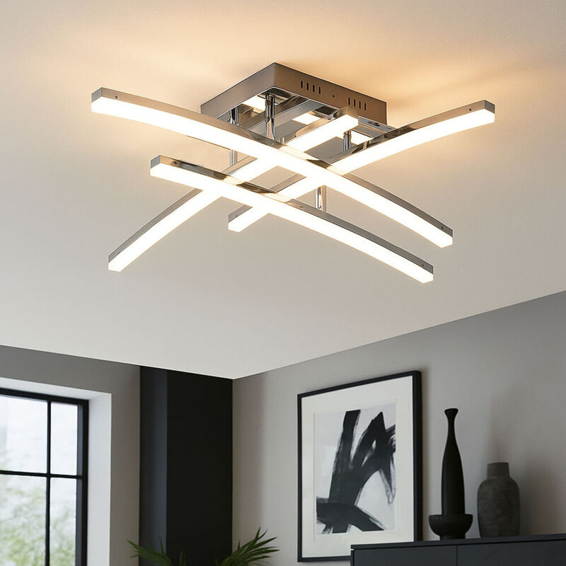 EGLO Plafonnier PERTINI 4 ampoules chrome