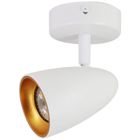 Plafonnier à 1 spot OVO 1 IP20 GU10 blanc anneau doré EDO777236 Edo Solutions