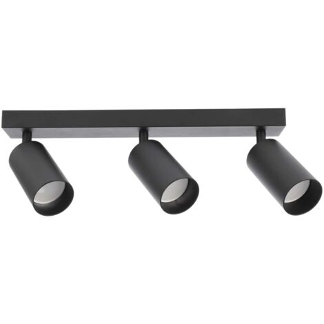 Plafonnier à 3 spots en saillie MALGA 3 noir 3xGU10 220V Edo Solutions