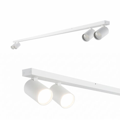 Plafonnier à 4 spots orientables IP20 GU10 230V MALGA 4 LINE blanc EDO Solutions