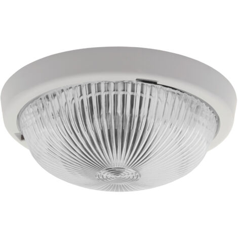 Plafonnier à Culot 1 x E27 étanche IP44 rond ∅245mm Blanc
