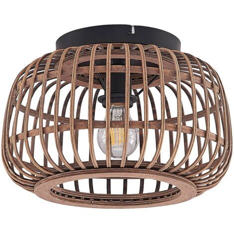 Plafonnier à intensité variable 'Bominio' en bois pour salon & salle à manger