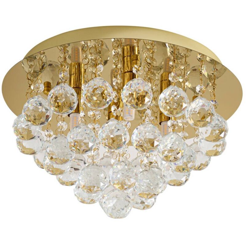 Plafonnier à intensité variable 'Gillion' en cristal pour salon & salle à manger