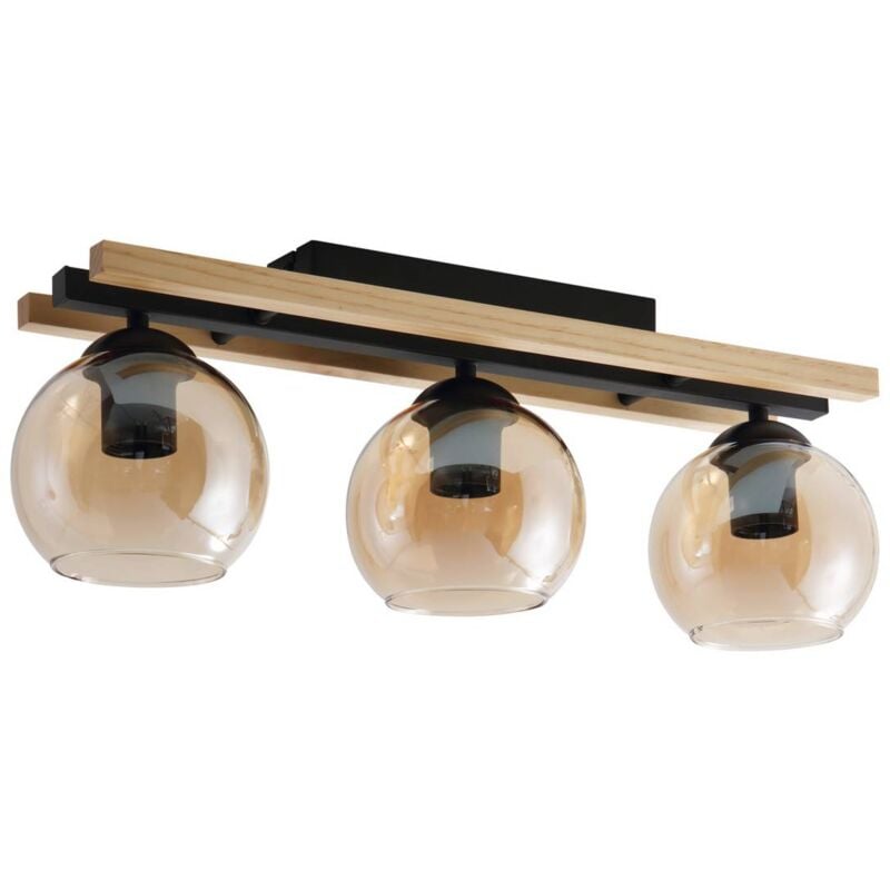 Lindby - Plafonnier à intensité variable 'Enrique' en bois pour couloir