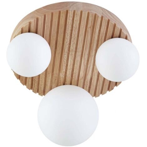 Plafonnier à intensité variable 'Mori' en bois pour salon & salle à manger