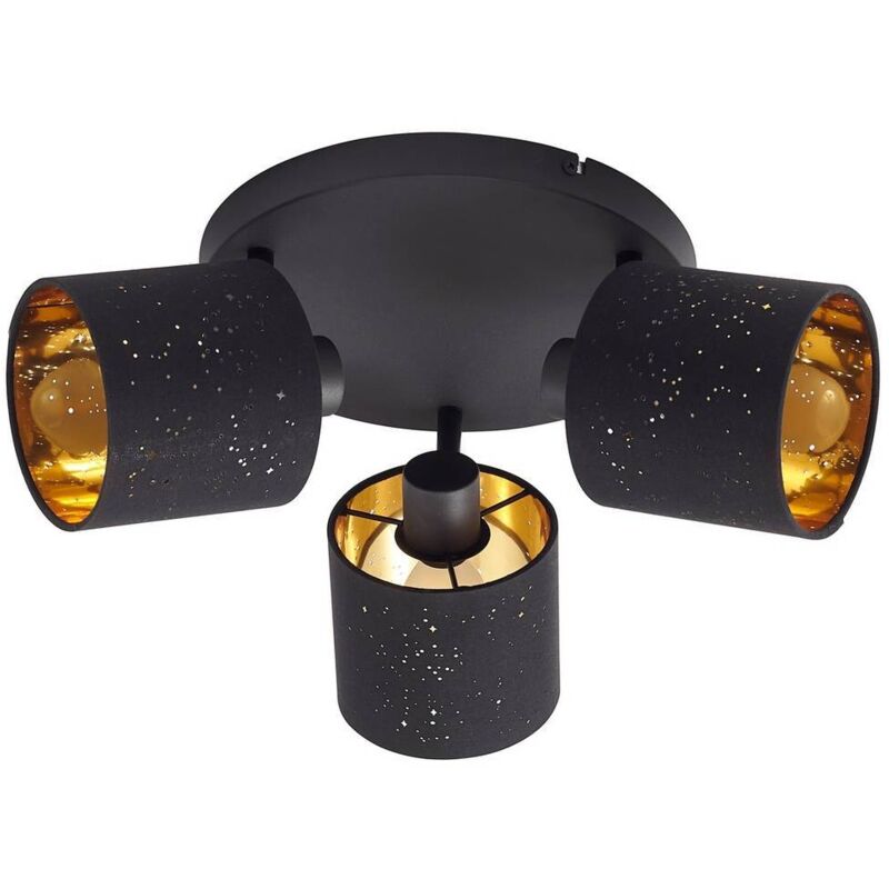 Plafonnier à intensité variable 'Vasilia' en textile pour salon & salle à manger