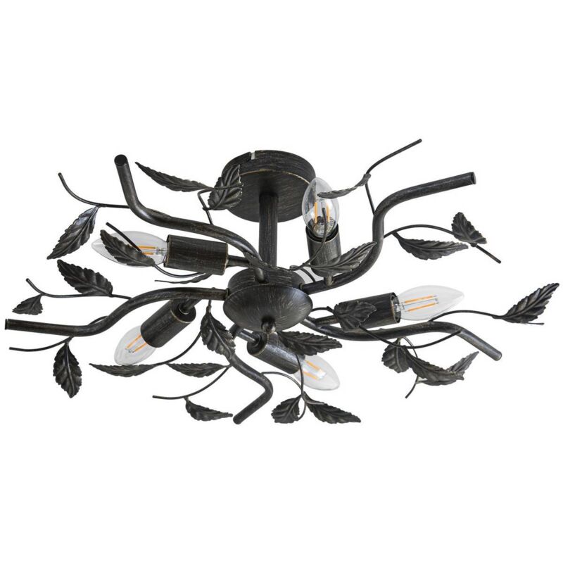 Plafonnier à intensité variable 'Yos' en métal pour chambre à coucher