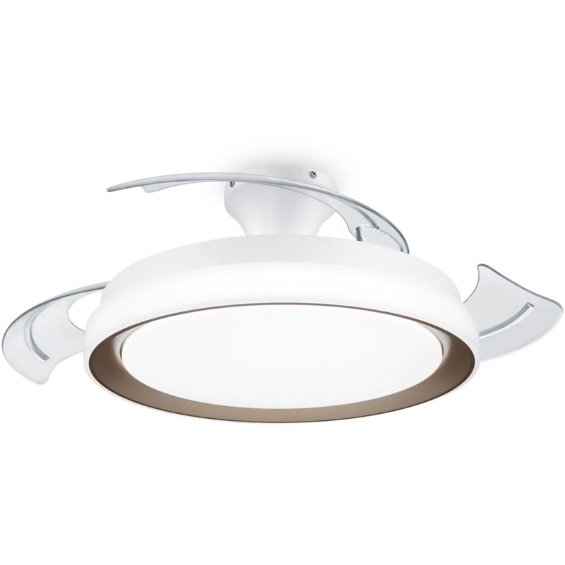 Philips Ventilador de techo Ventilado LED 132cm Blanco/Madera 2650lm Mando a distancia