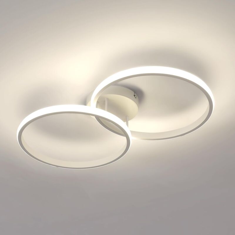 Plafonnier led Moderne en Aluminium, Design Circulaire, pour Chambre, Salon, Bureau - Blanc - 36W - Lumière Neutre 4500K - Comely