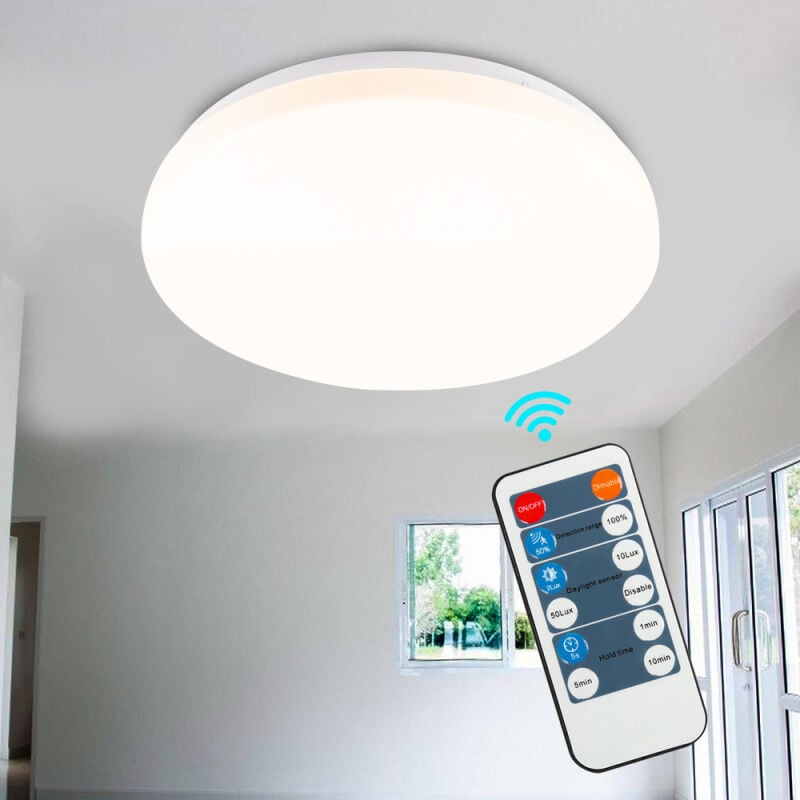 Plafonnier à led Plafonnier de salon Salle de bain Salon Applique murale 18W Blanc neutre - Blanc