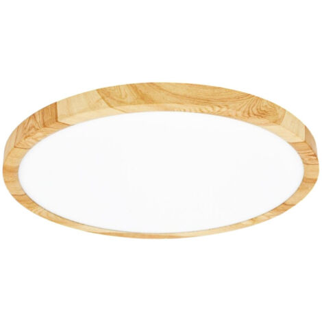 Plafonnier à Led Ultra Slim 24w Ip40 Avec Une Technologie Cct De 6500k à 2700k Avec Interrupteur Lv300-3c       Bois Clair