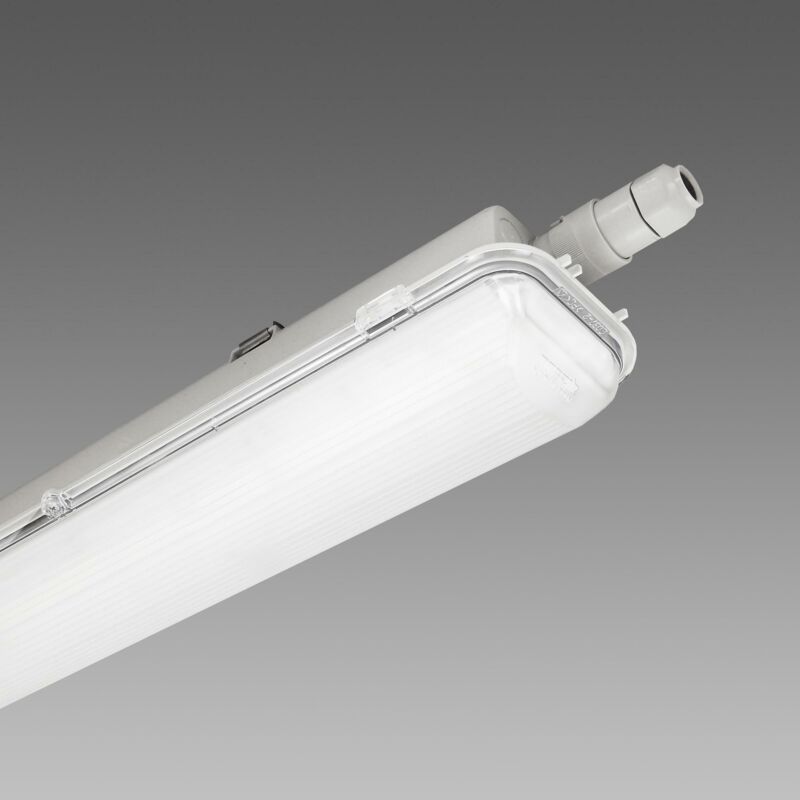 Disano – Plafonnier LED étanche 1,26m 34W 4000K – IP66 – Flux lumineux 4328 Lumen – Corps polycarbonate gris – 16473400 Disano – Plafonnier LED étanche 1,26m 34W 4000K – IP66 – Flux lumineux 4328 Lumen – Corps polycarbonate gris – 16473400